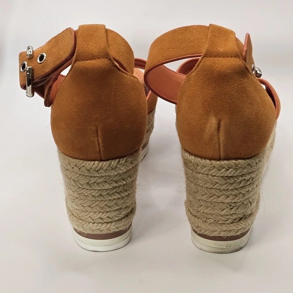 Marc Fisher Orange Wedge Sandals
